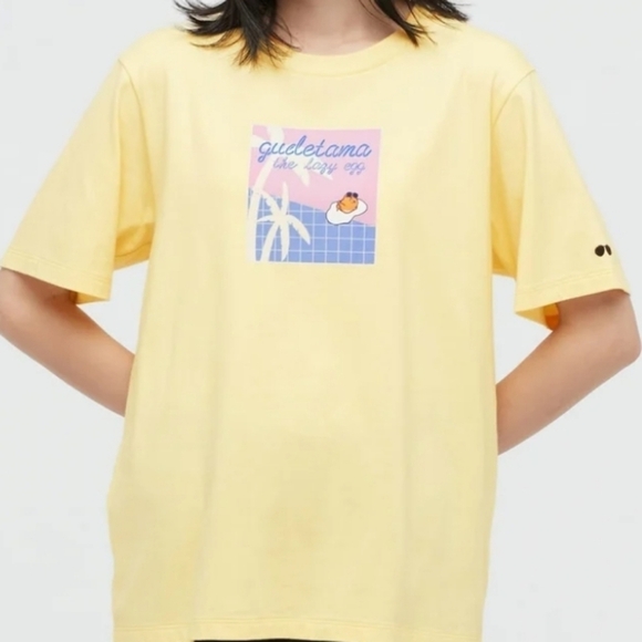 Uniqlo Sanrio Gudetama Graphic T-Shirt Yellow L - Picture 10 of 10